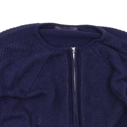 Womens UK Size 10 Marks and Spencer Blue Full Zip Jumper
