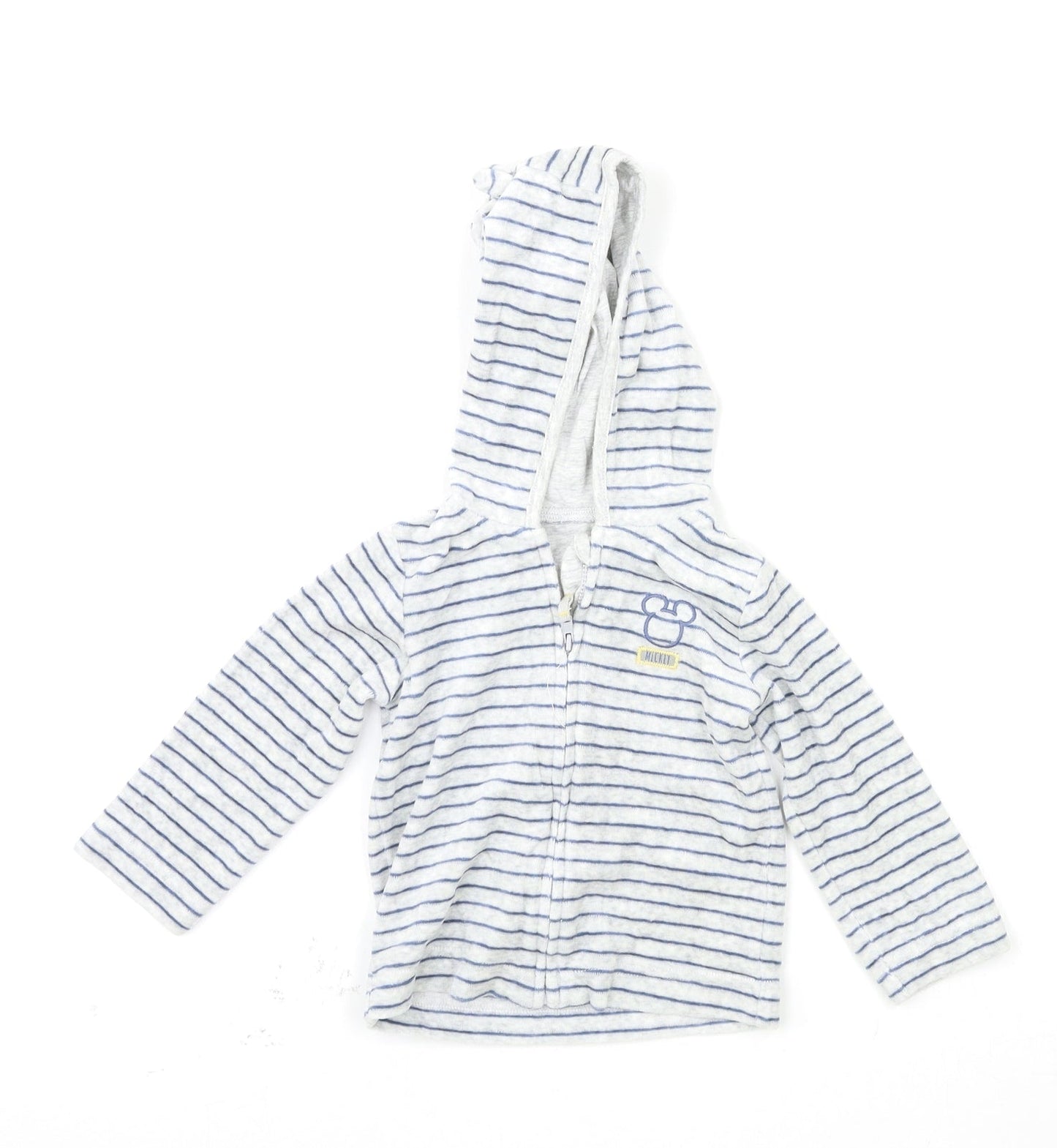 George Baby Grey Striped  Full Zip Jumper Size 9-12 Months