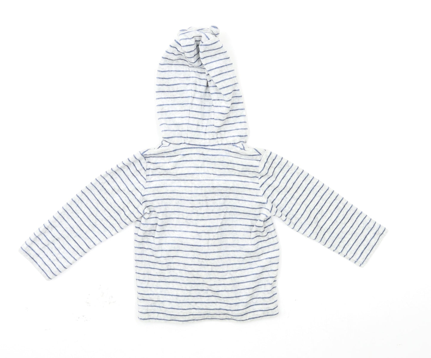 George Baby Grey Striped  Full Zip Jumper Size 9-12 Months