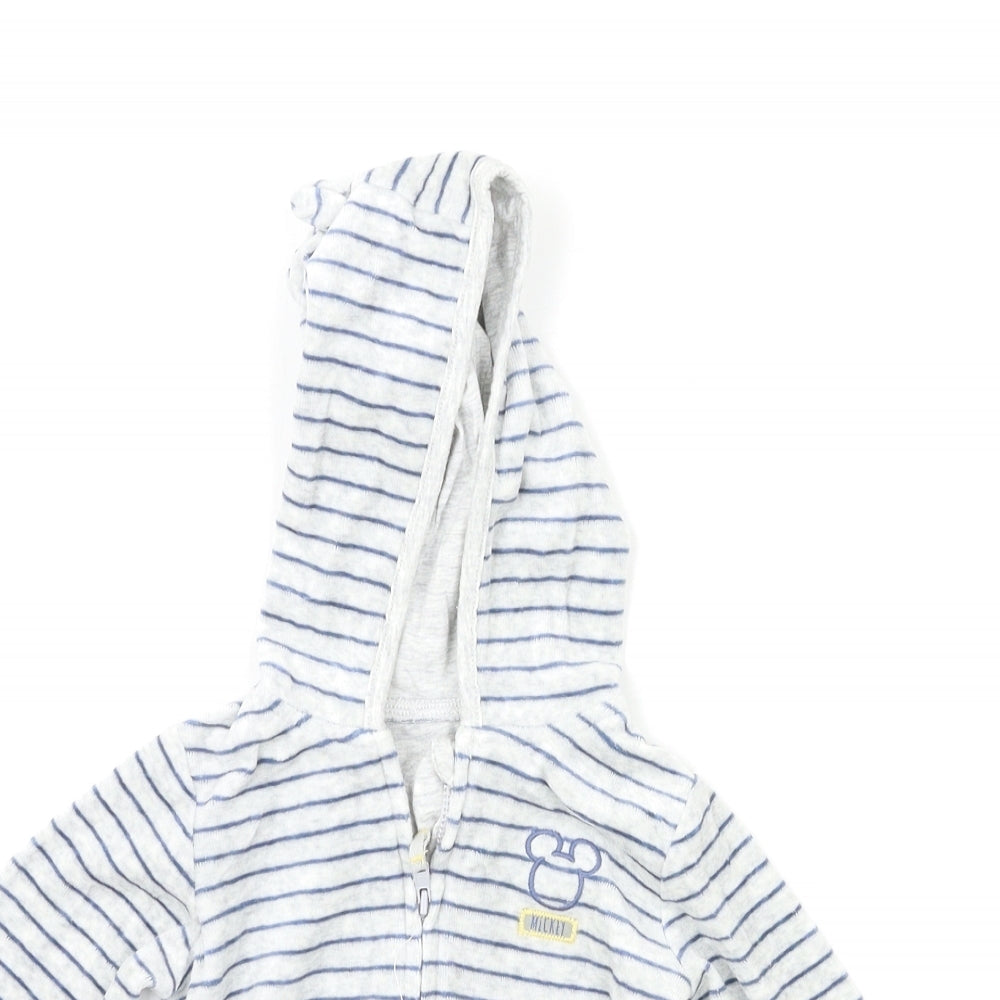 George Baby Grey Striped  Full Zip Jumper Size 9-12 Months