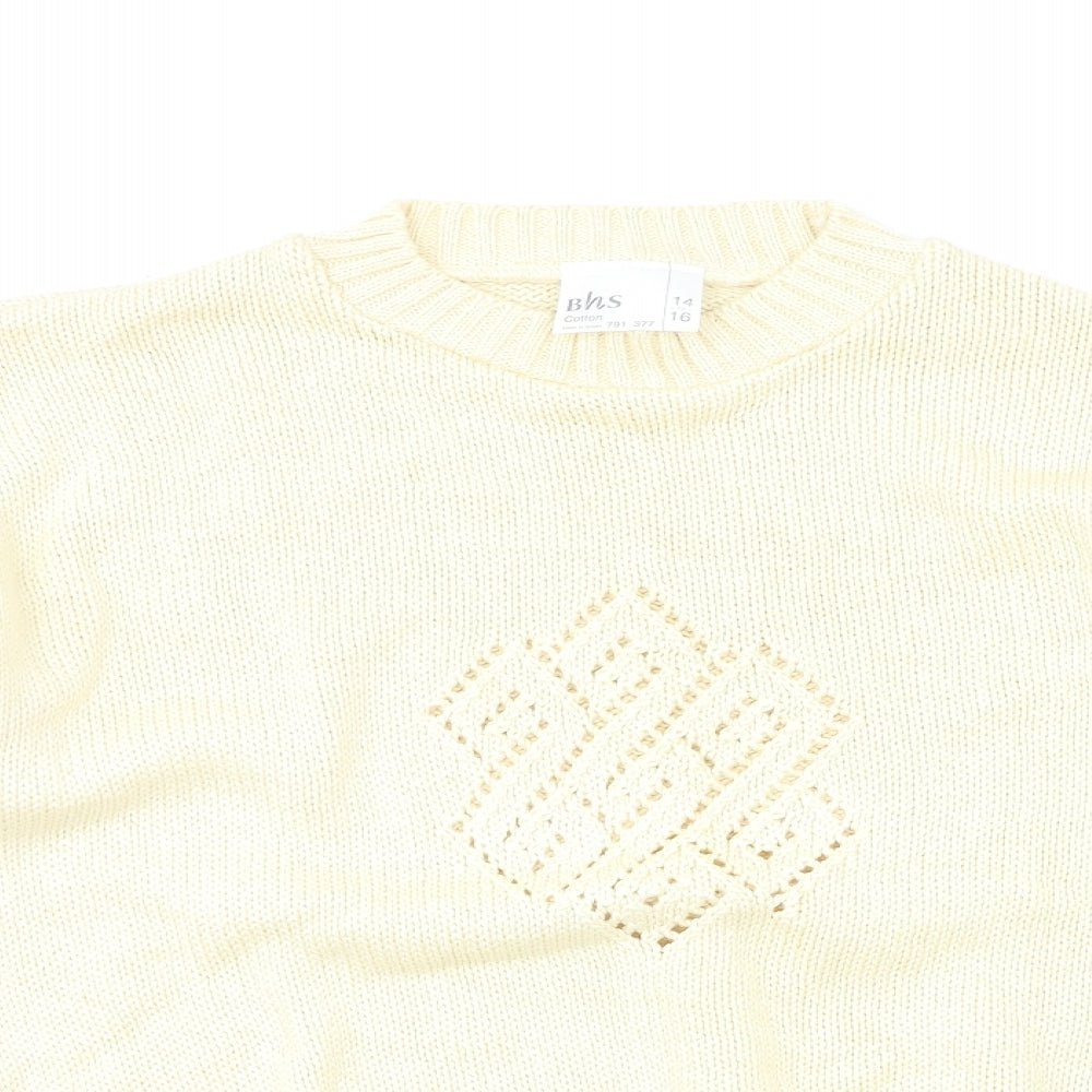 BHS Womens Yellow   Pullover Jumper Size 16