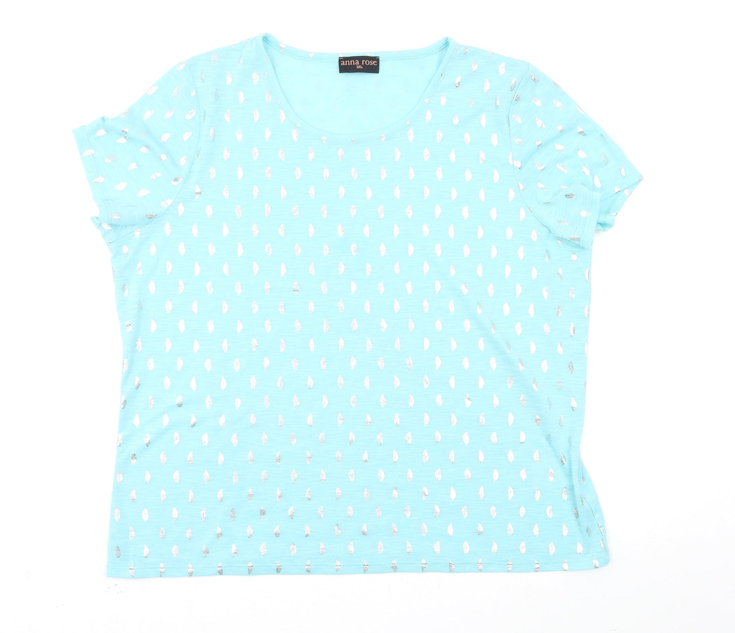Womens UK Size 2XL anna rose Blue Basic T-Shirt