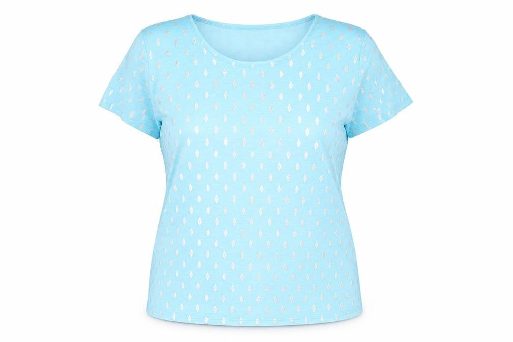 Womens UK Size 2XL anna rose Blue Basic T-Shirt