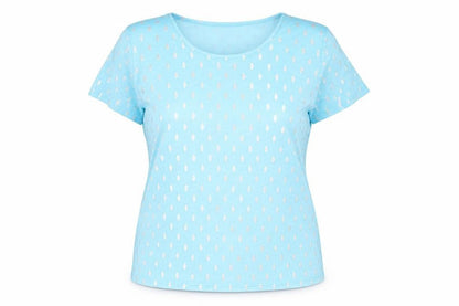 Womens UK Size 2XL anna rose Blue Basic T-Shirt
