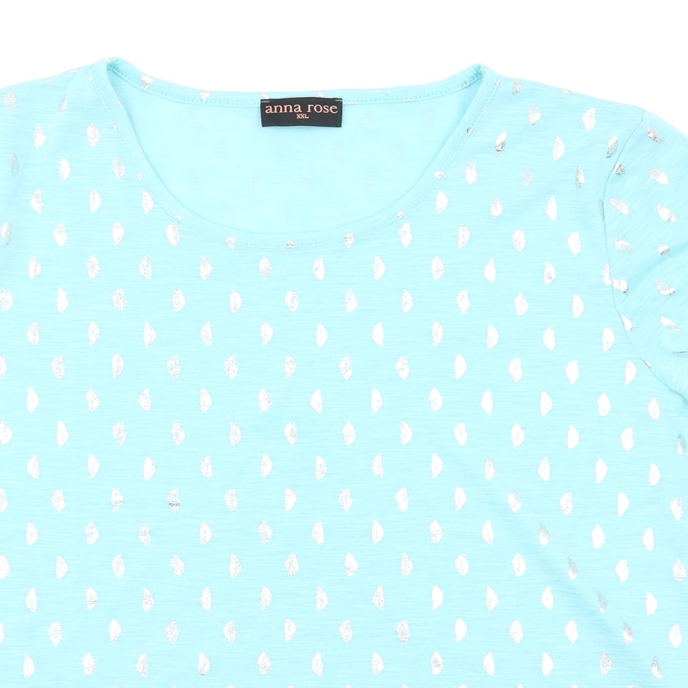 Womens UK Size 2XL anna rose Blue Basic T-Shirt