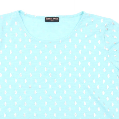 Womens UK Size 2XL anna rose Blue Basic T-Shirt