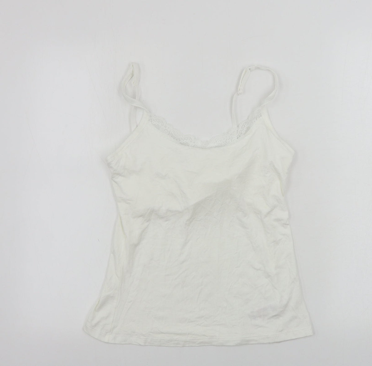 Additional front view of F&F girls’ white basic tank, size 9-10, years