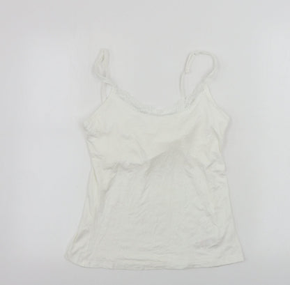 Additional front view of F&F girls’ white basic tank, size 9-10, years