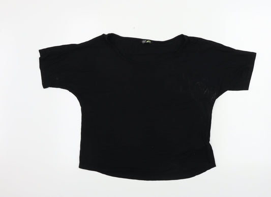 F&F  Womens Black Houndstooth  Basic T-Shirt Size M