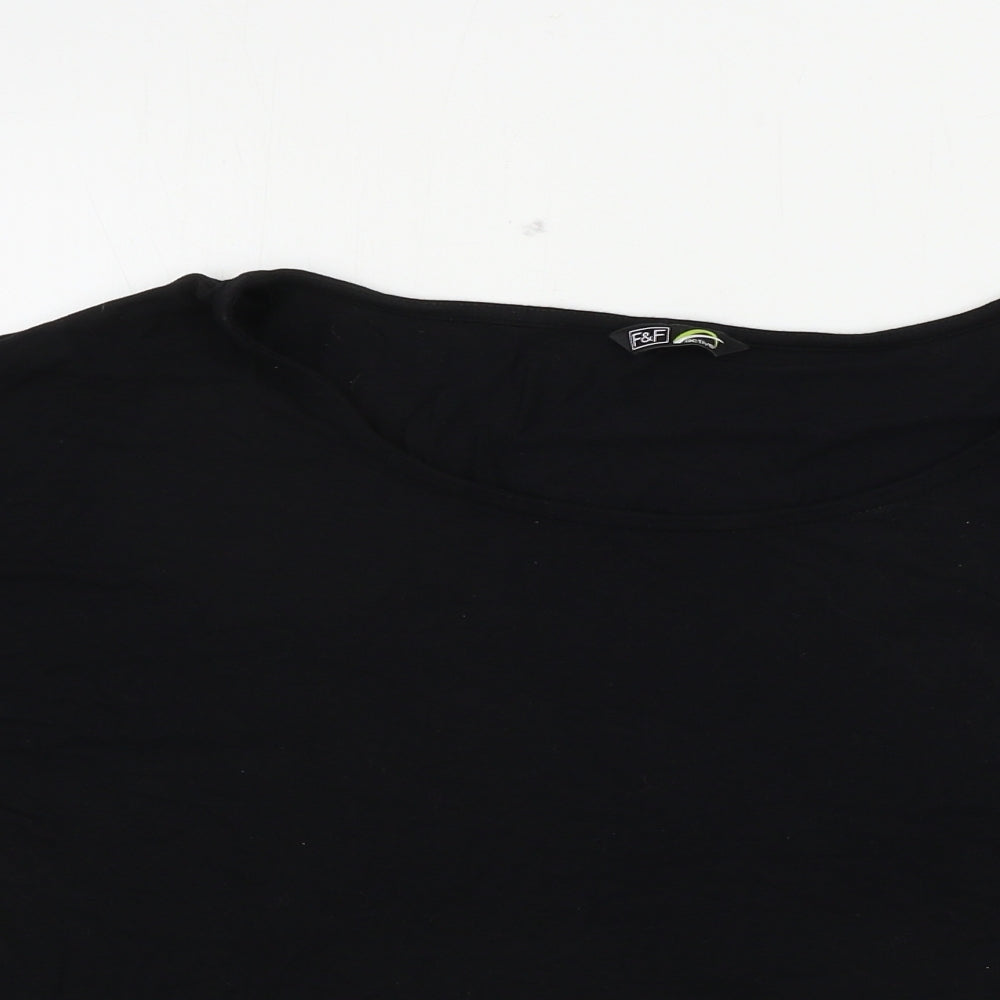 F&F  Womens Black Houndstooth  Basic T-Shirt Size M