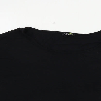 F&F  Womens Black Houndstooth  Basic T-Shirt Size M