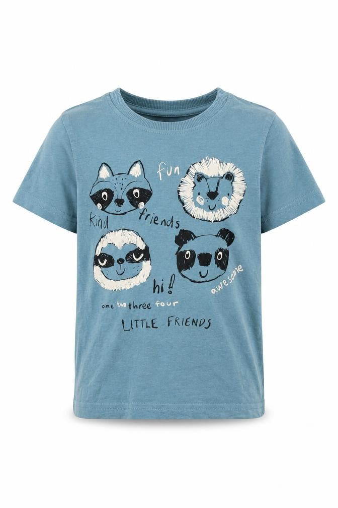 Front view of George boys’ blue basic t-shirt, size 2, years