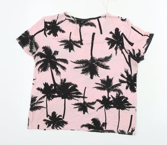 Quiz Womens Pink Floral  Basic T-Shirt Size 8