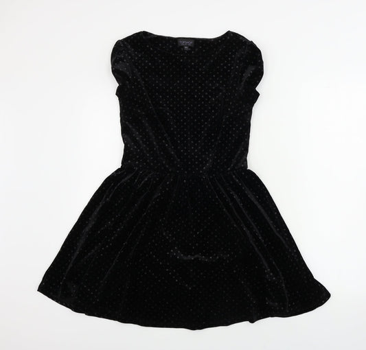 Topshop  Womens Black   A-Line  Size 8