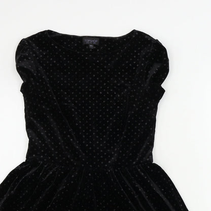 Topshop  Womens Black   A-Line  Size 8