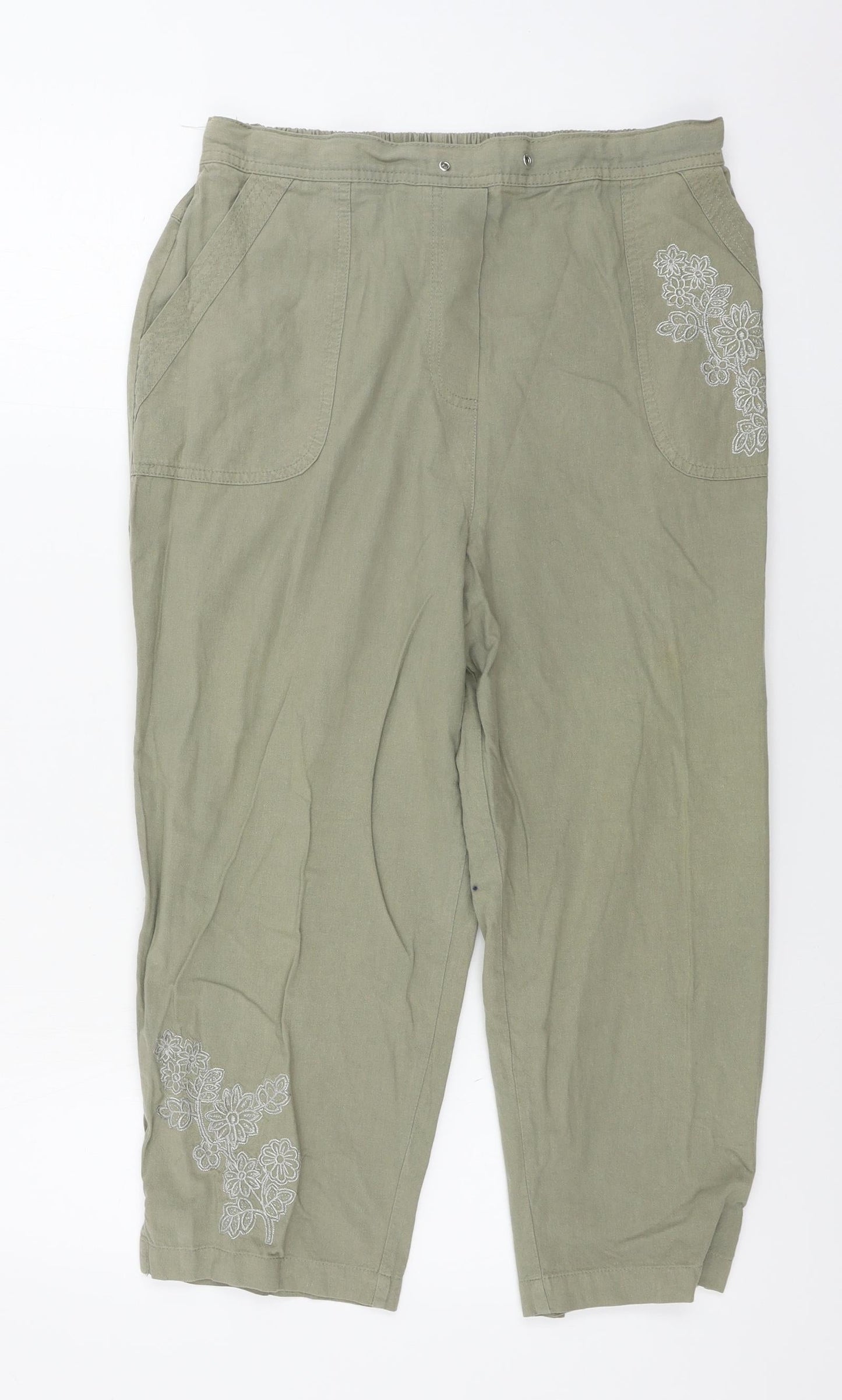 Felina Womens Green Houndstooth  Trousers  Size 16 L21 in