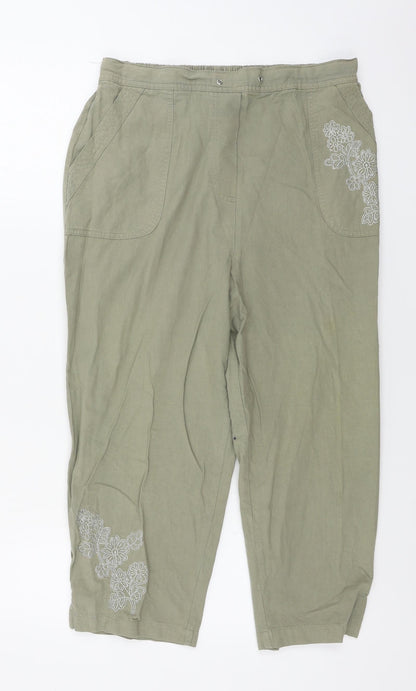 Felina Womens Green Houndstooth  Trousers  Size 16 L21 in