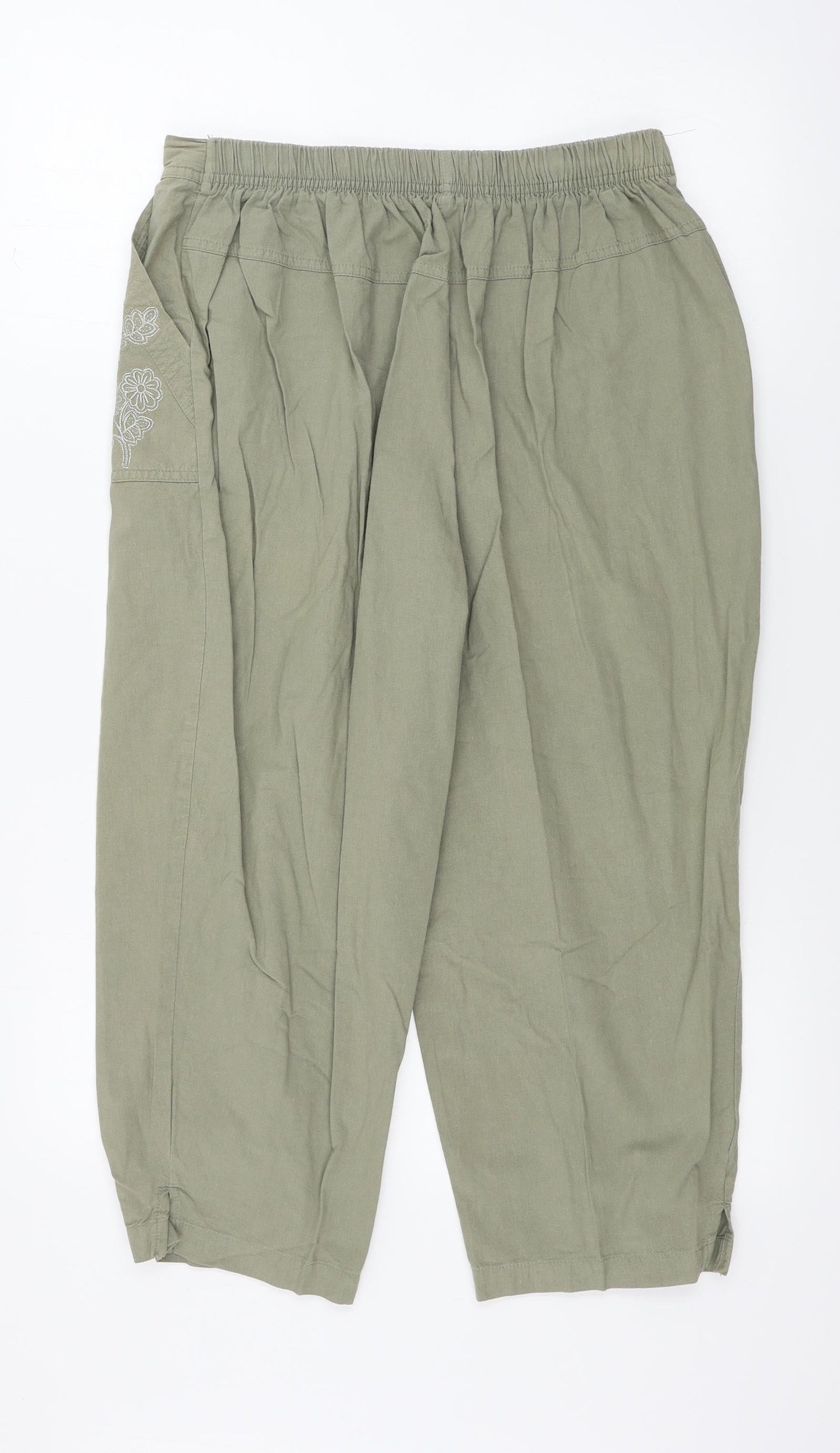Felina Womens Green Houndstooth  Trousers  Size 16 L21 in