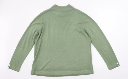 Womens UK Size L bm collection Green Pullover Jumper