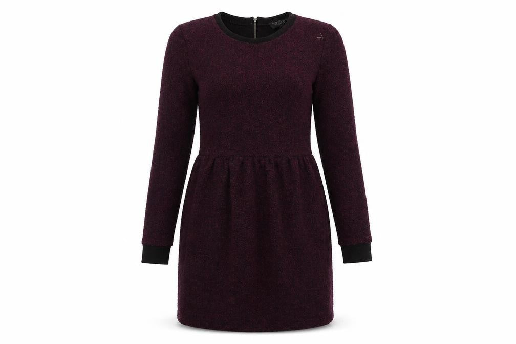 Front view of Topshop women’s purple bodycon, size UK 10