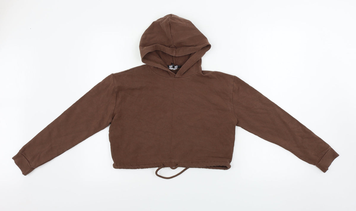 Additional front view of Parisian women’s brown pullover hoodie, size UK 8