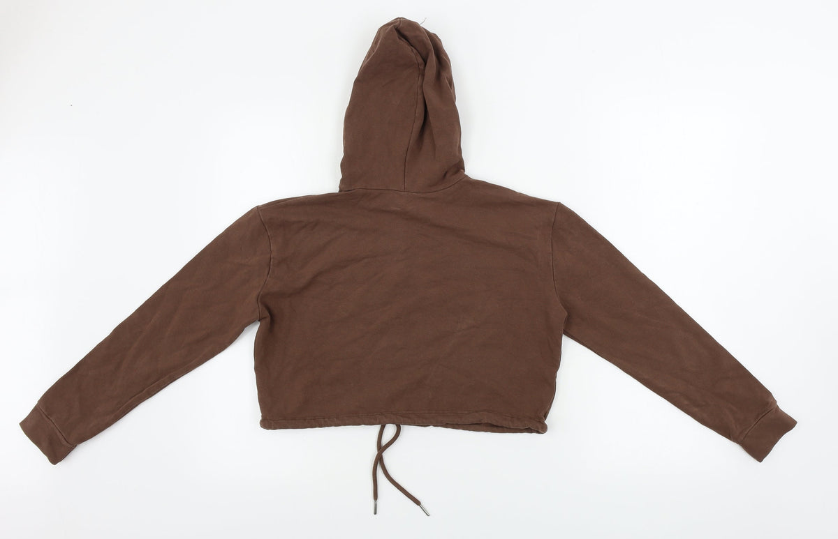 Back view of Parisian women’s brown pullover hoodie, size UK 8