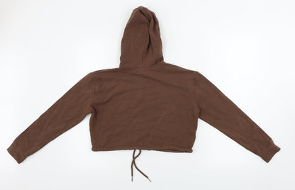 Back view of Parisian women’s brown pullover hoodie, size UK 8