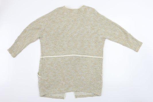 Womens UK Size 10 River Island Beige Cardigan Jumper