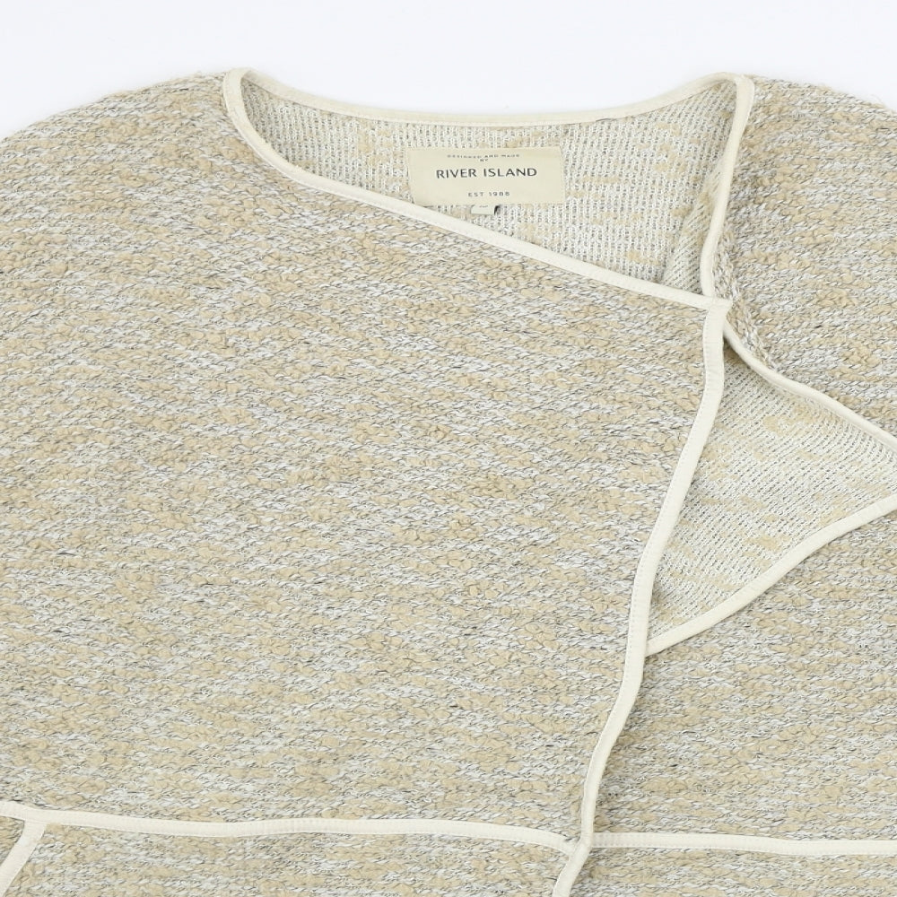 Womens UK Size 10 River Island Beige Cardigan Jumper