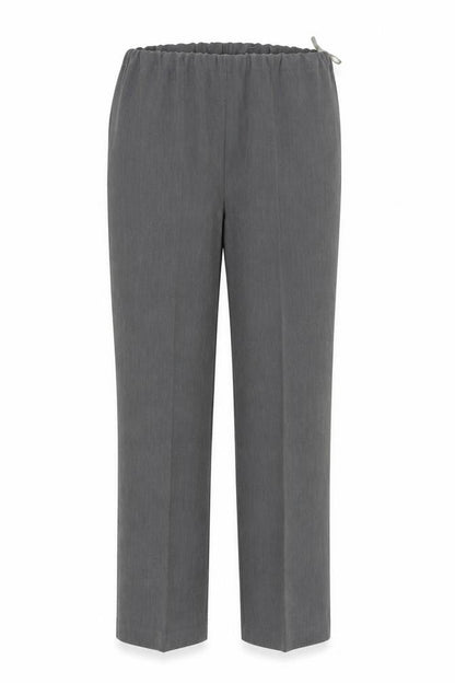 Front view of Bonmarché women’s grey trousers, size UK 10, 26-inch leg