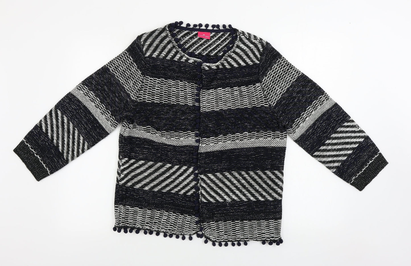 tegether Womens Black Geometric  Cardigan Jumper Size 14
