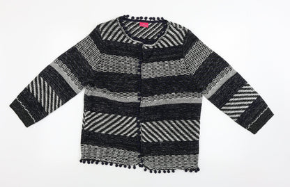 tegether Womens Black Geometric  Cardigan Jumper Size 14