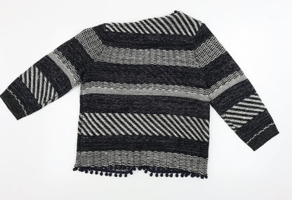 tegether Womens Black Geometric  Cardigan Jumper Size 14