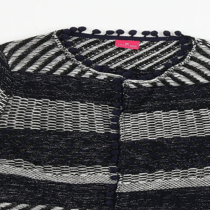 tegether Womens Black Geometric  Cardigan Jumper Size 14