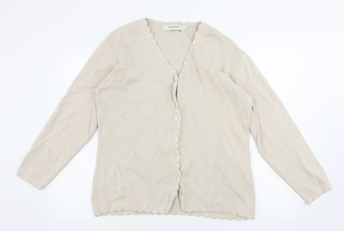 Amy Moore   Womens Beige   Cardigan Jumper Size L