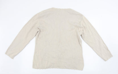 Amy Moore   Womens Beige   Cardigan Jumper Size L