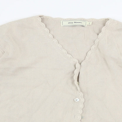 Amy Moore   Womens Beige   Cardigan Jumper Size L