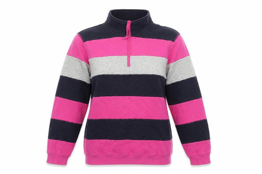 Womens UK Size 6 Cotton Traders Pink Henley Jumper