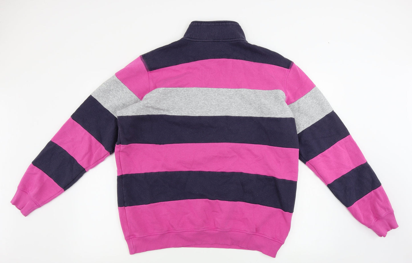 Cotton Traders  Womens Pink Striped  Henley Jumper Size 6