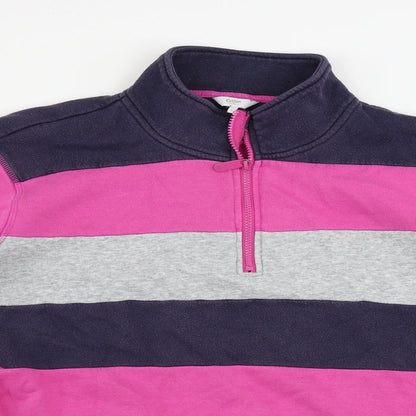 Cotton Traders  Womens Pink Striped  Henley Jumper Size 6