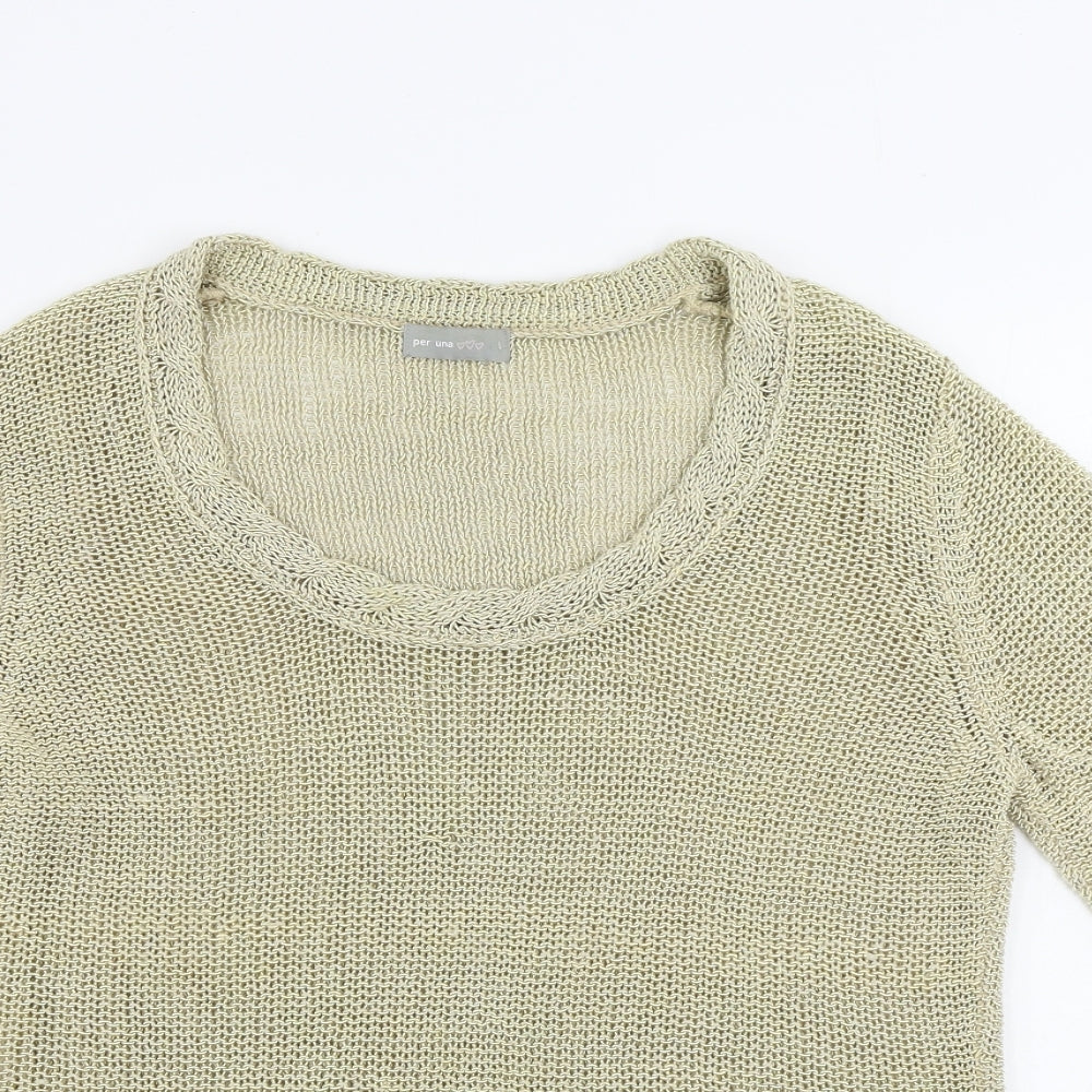 Womens UK Size L Marks and Spencer Beige Pullover Jumper
