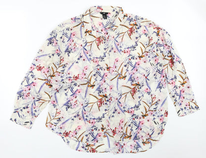 Womens UK Size 38 H&M Ivory Basic Button-Up
