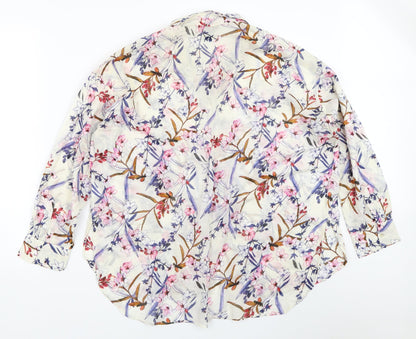 Womens UK Size 38 H&M Ivory Basic Button-Up