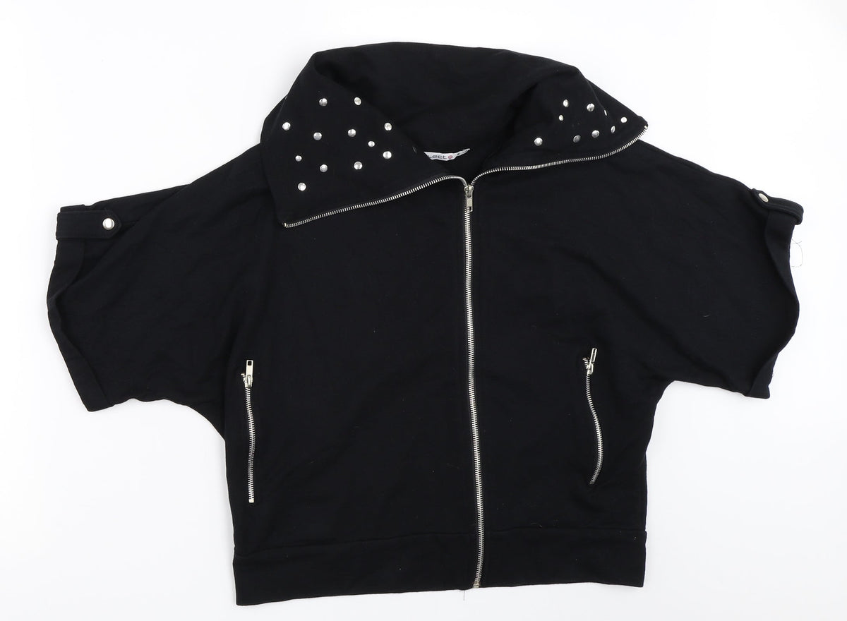 Front view of Select women’s black full zip sweatshirt, size S