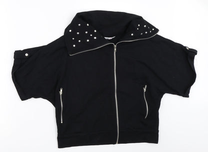 Front view of Select women’s black full zip sweatshirt, size S