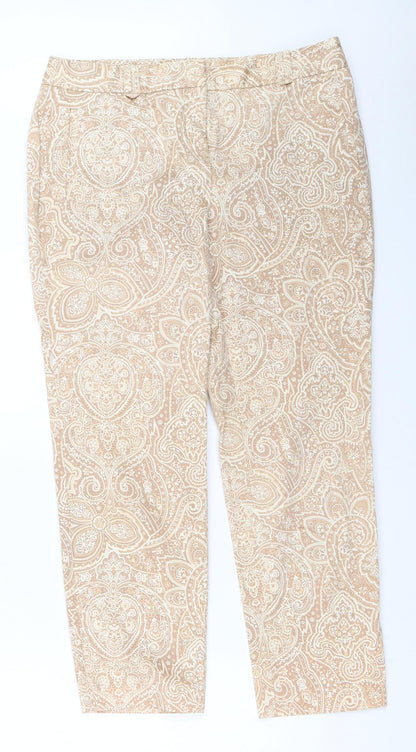 Charter Club Womens Beige Geometric  Capri Trousers Size 10 L26 in