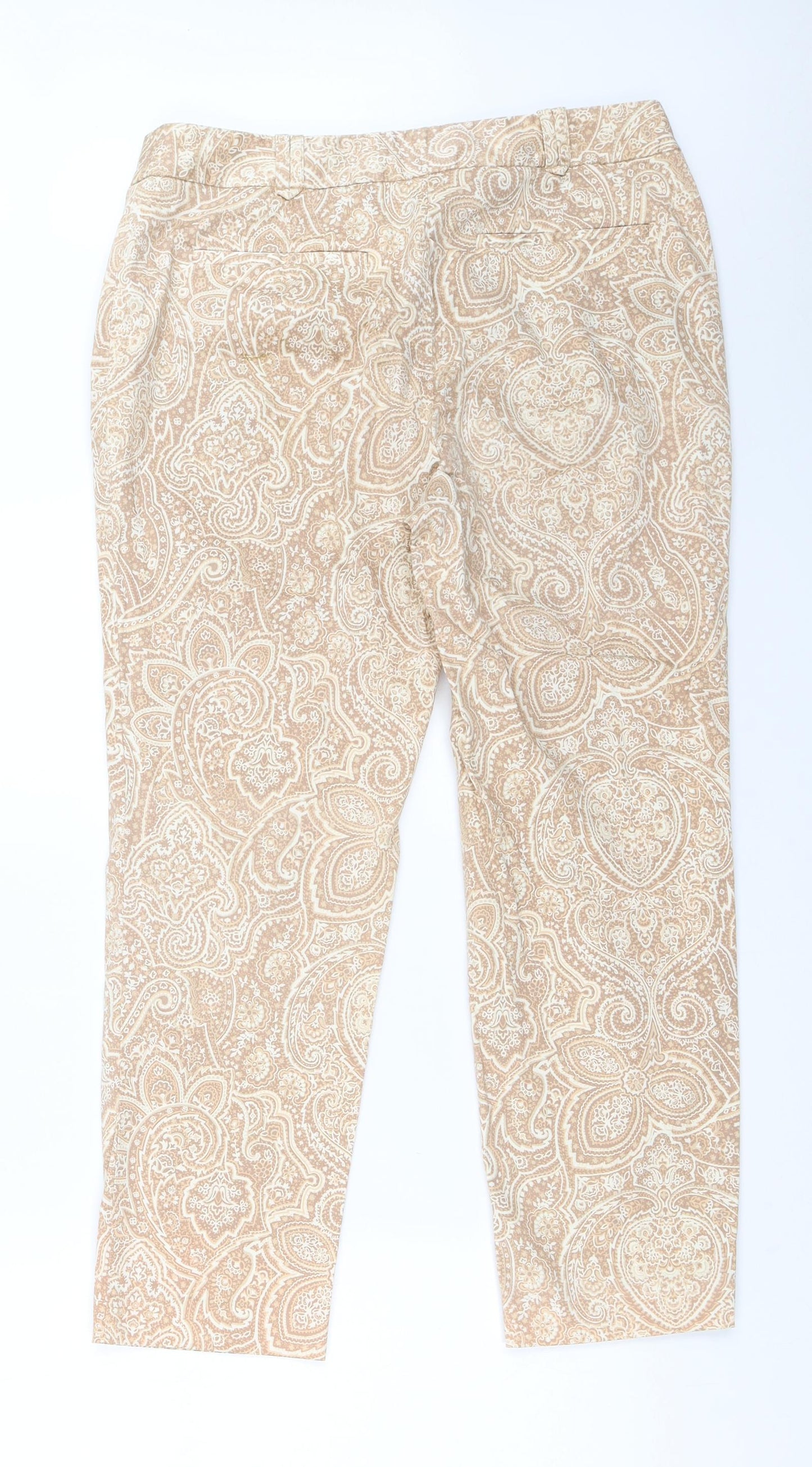Charter Club Womens Beige Geometric  Capri Trousers Size 10 L26 in