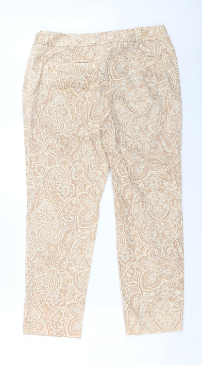 Charter Club Womens Beige Geometric  Capri Trousers Size 10 L26 in