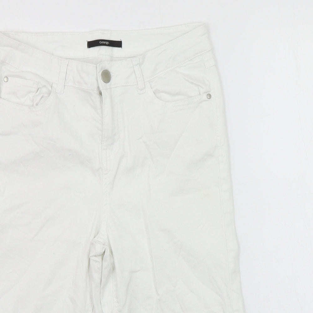 George Womens White   Trousers  Size 12 L24 in