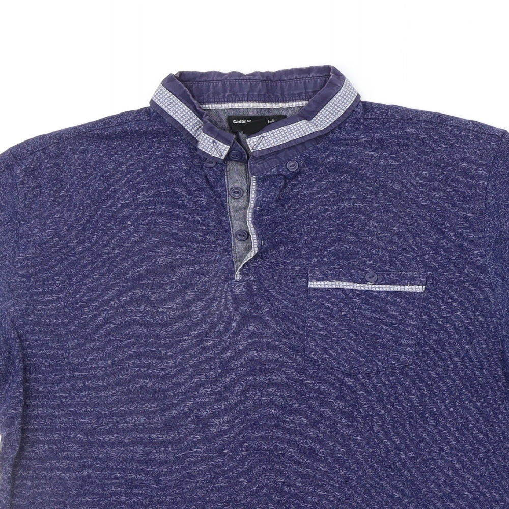 Cedar Wood State Mens Blue    Polo Size M